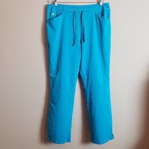 Urbane Ultimate Teal Blue Drawstring Scrub Pants Large Tall